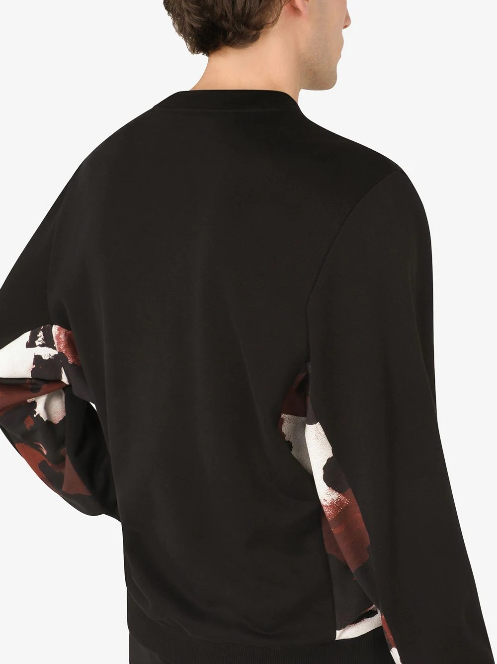 contrasting panel cotton sweatshirt - 5