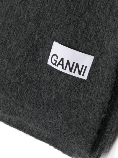 GANNI logo-patch scarf outlook