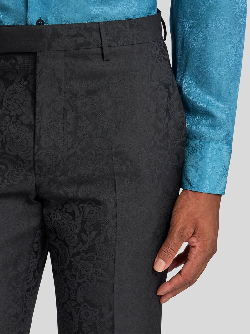 Etro FLORAL LEAFY JACQUARD EVENING TROUSERS outlook