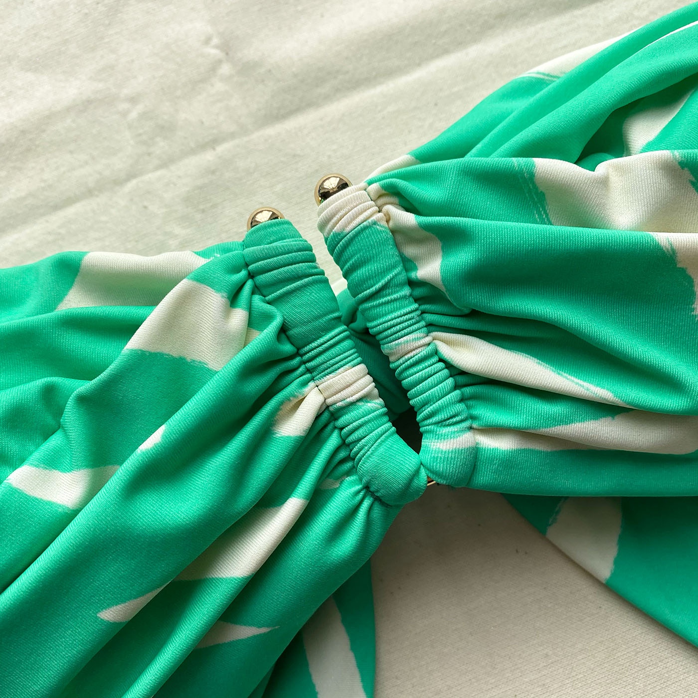 Mint Brushstroke Bandeau Bikini Top - 5