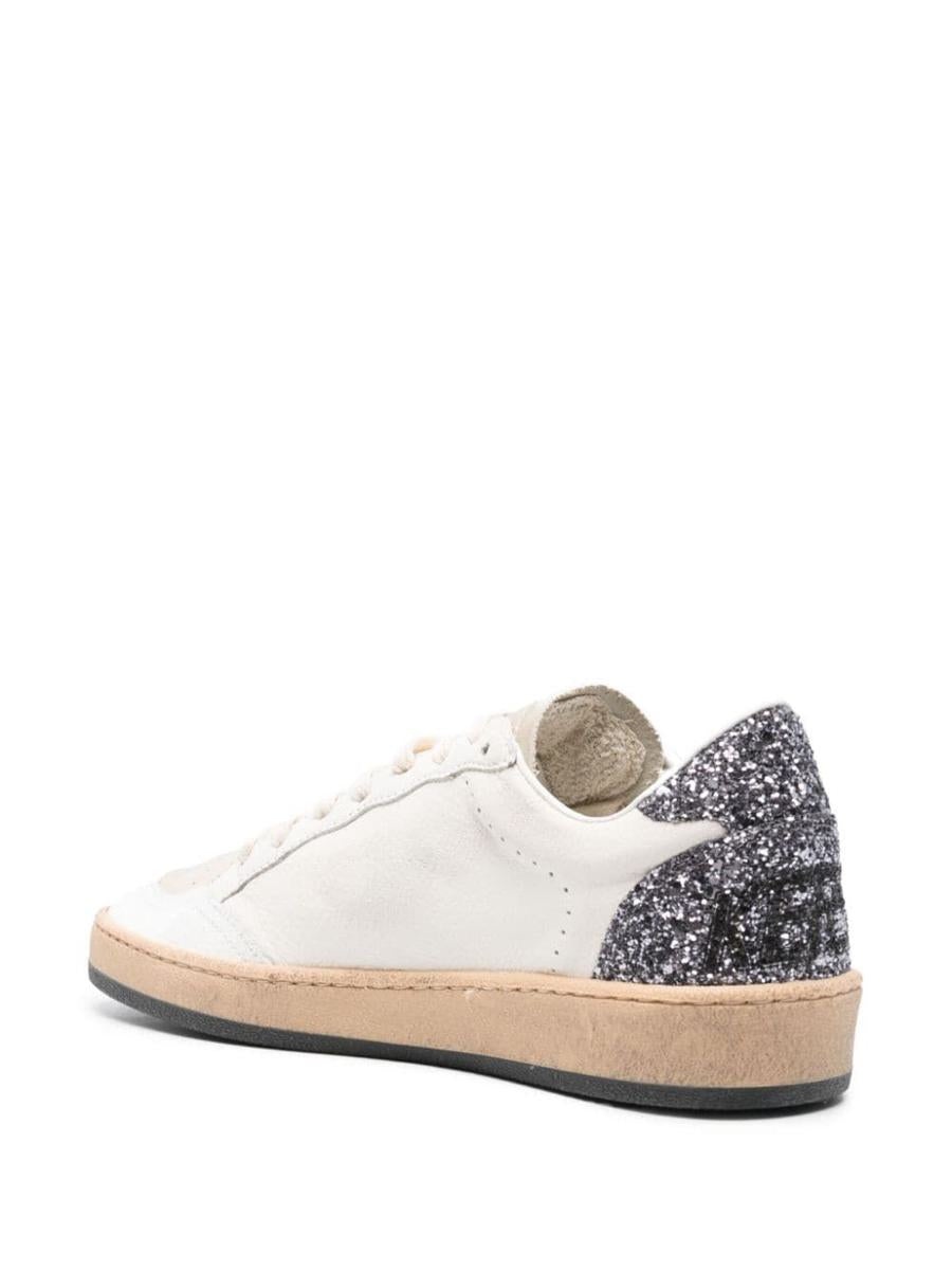 Golden Goose Ballstar Nappa Upper With Ornamental Stitching Glitter Star Heel And Spur Nubuck Tongue - 4