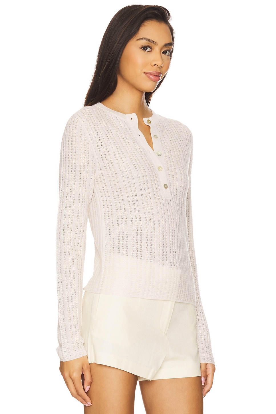 Waffle Knit Henley Top - 2