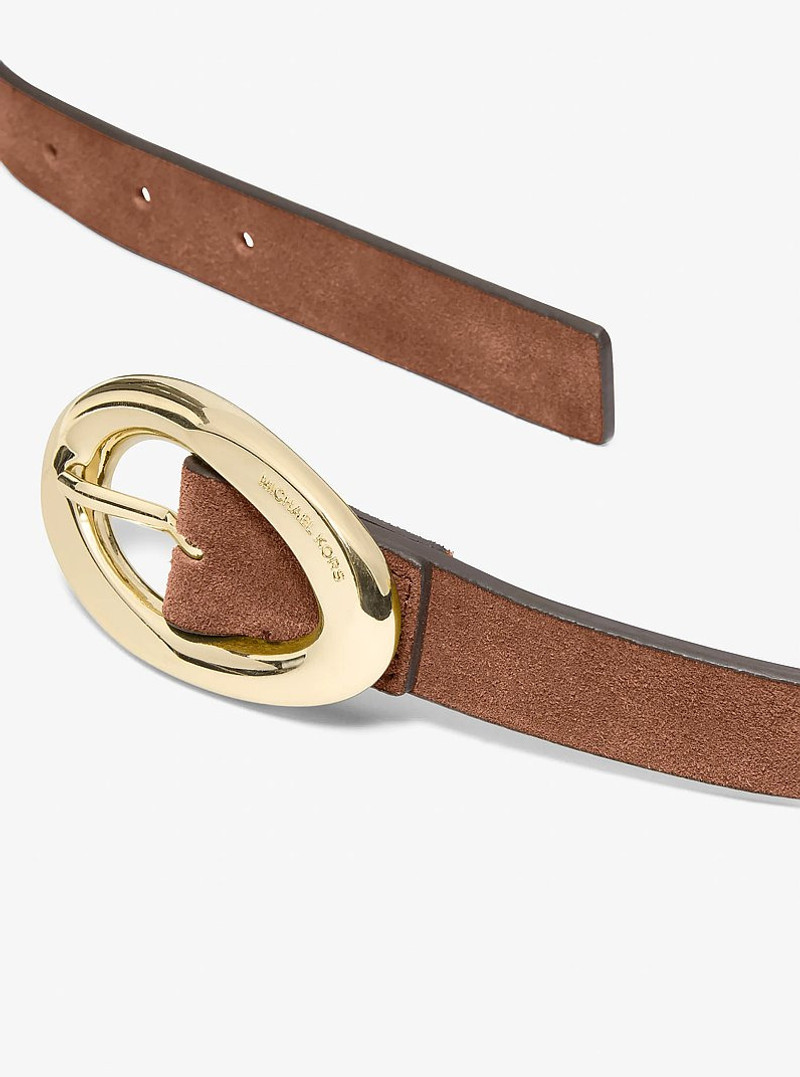 MICHAEL KORS Oval Buckle Suede Belt outlook