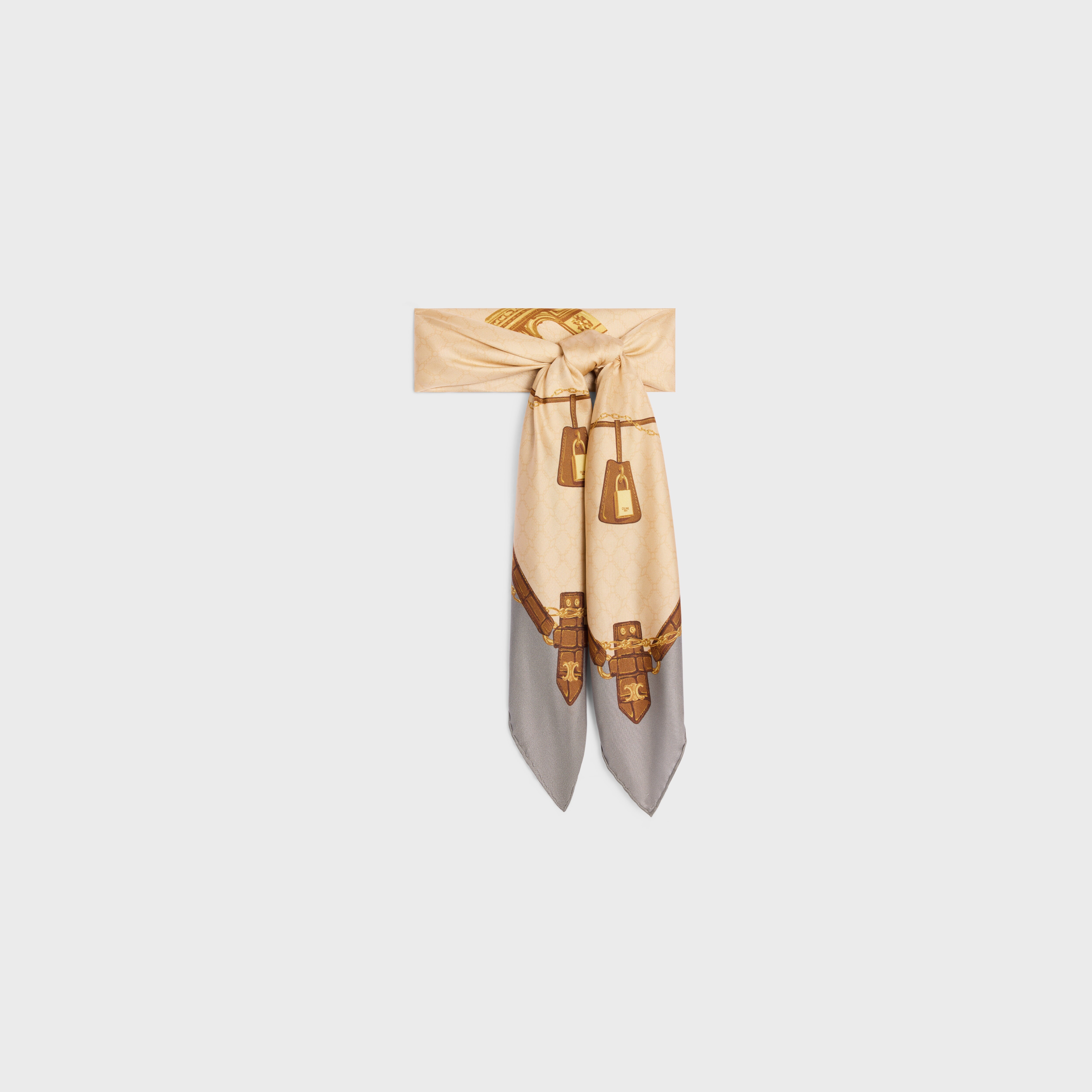 square in crocodile silk twill - 2