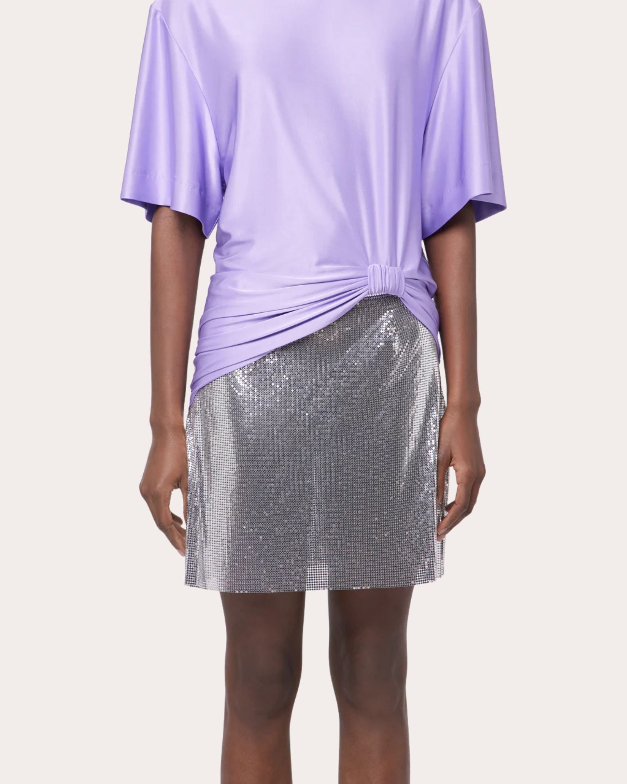 Knotted Satin Stretch-Jersey T-Shirt - 5