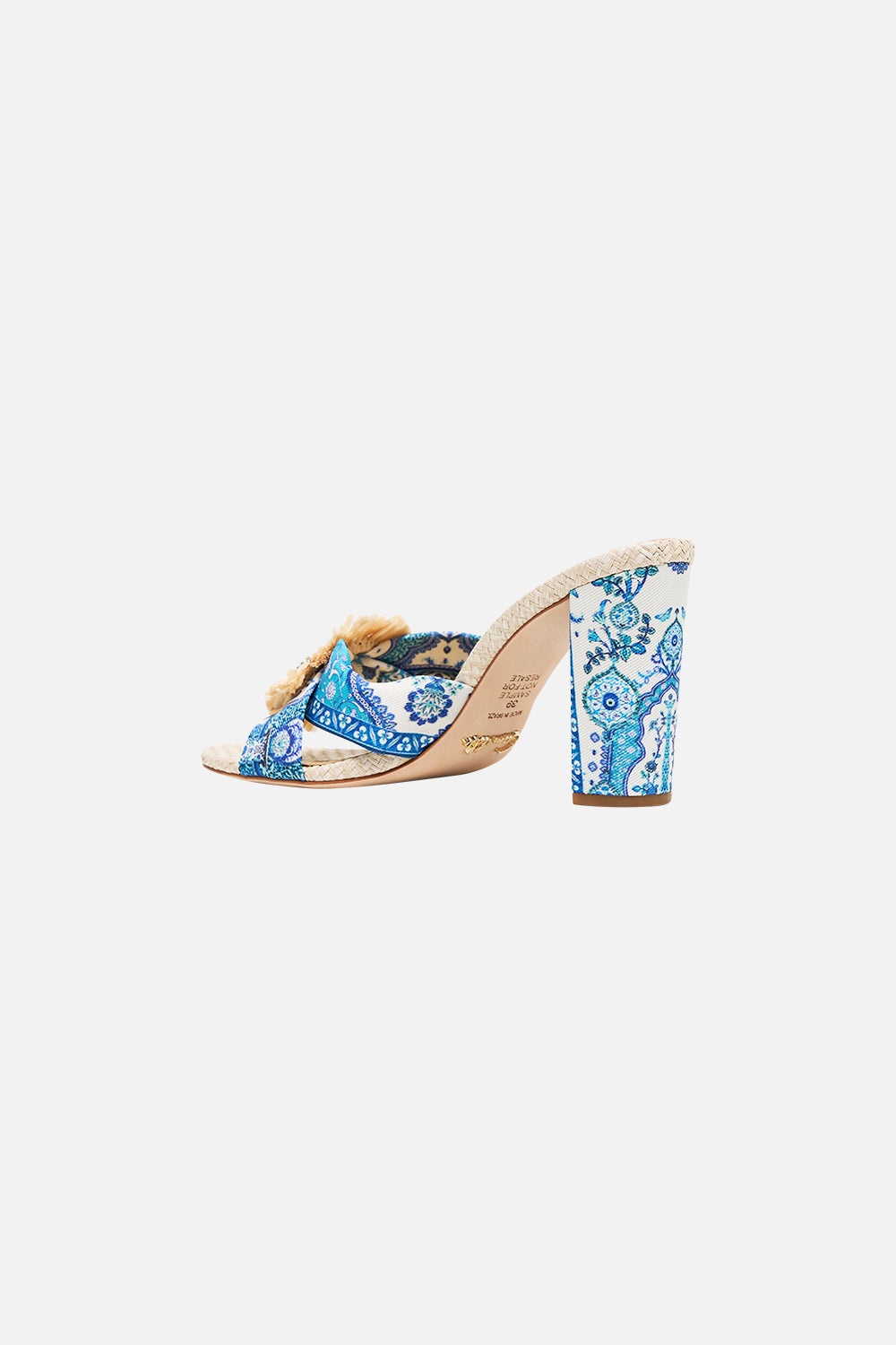 AZRA PRINTED RAFFIA MULE HEEL - 3
