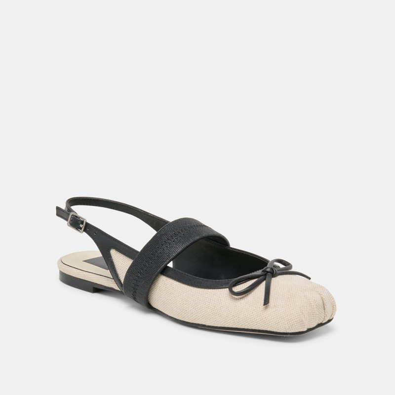 GRIFAN FLATS NATURAL BLACK LINEN 3