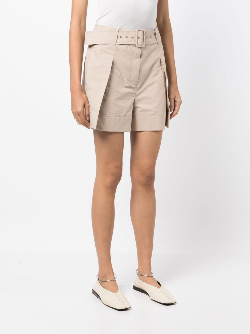 pleat-detailing belted shorts 3