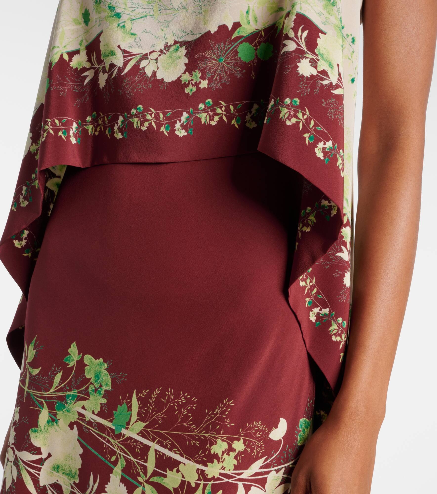 Floral silk crêpe de chine midi dress - 5