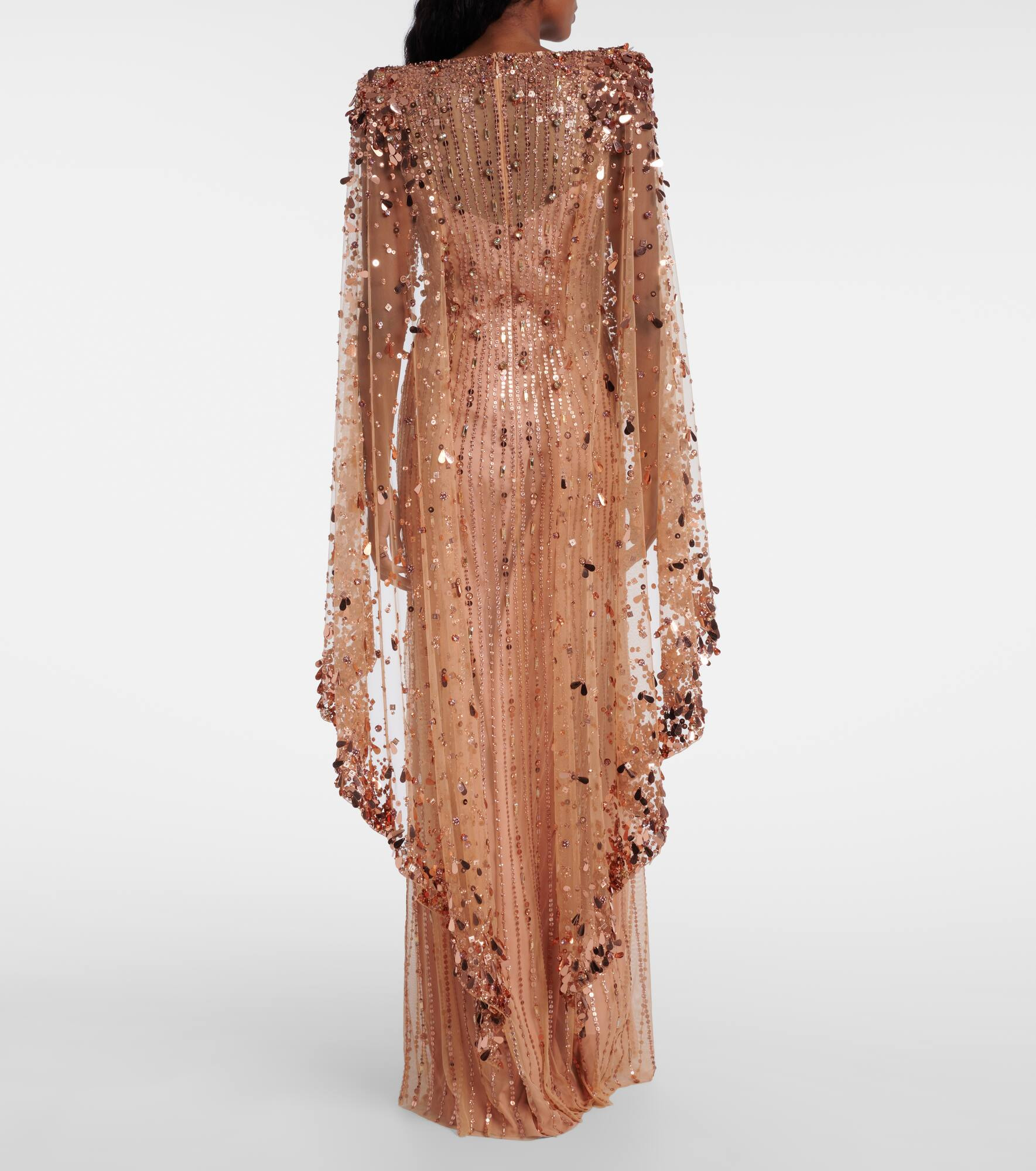 Blaize caped embellished gown - 3