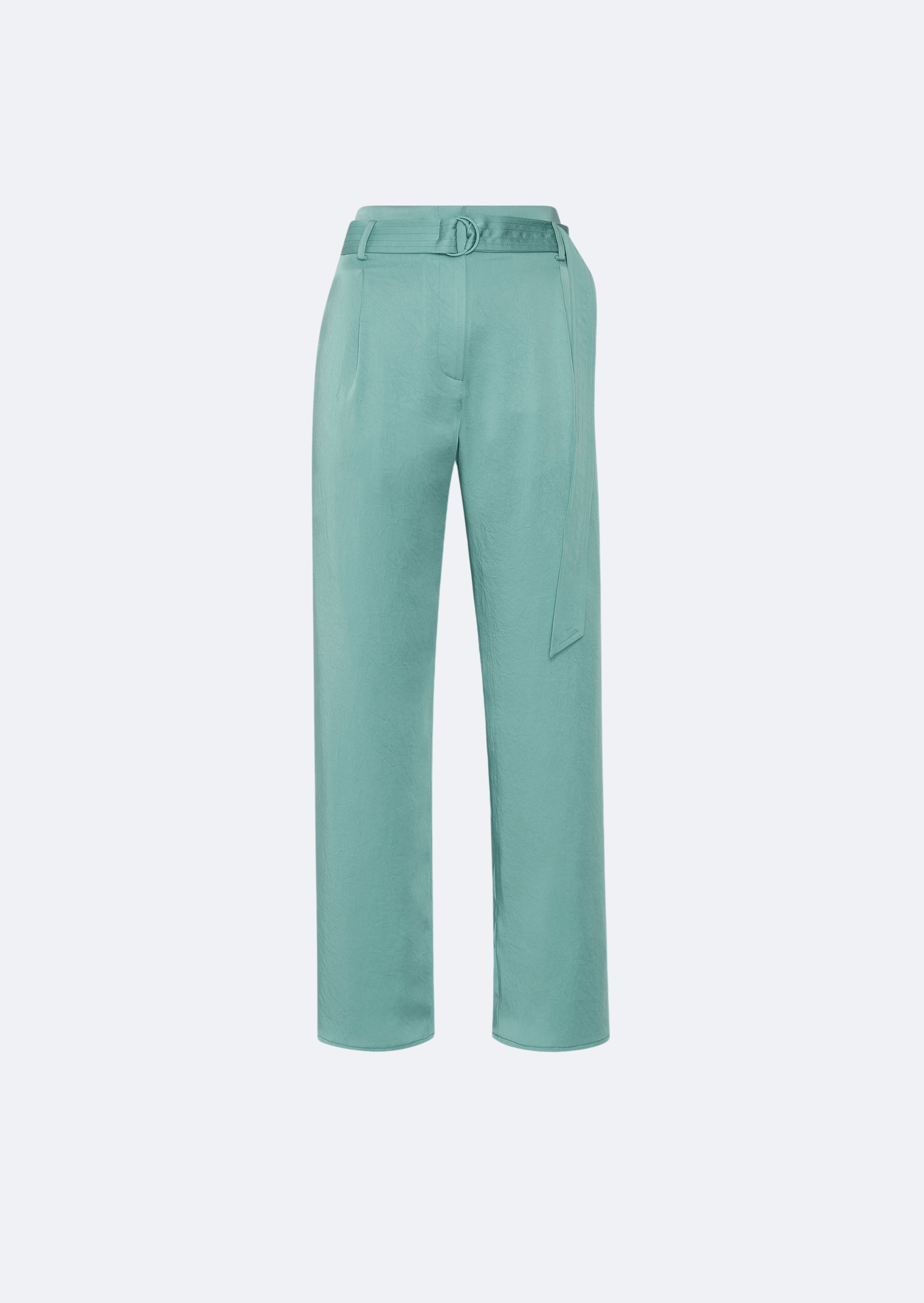 Satin Belted Cropped Pant - 1
