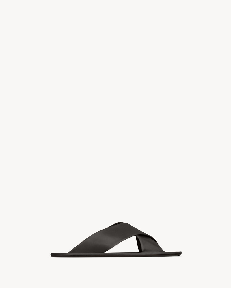 SAINT LAURENT CARLYLE SLIDES IN SMOOTH LEATHER outlook