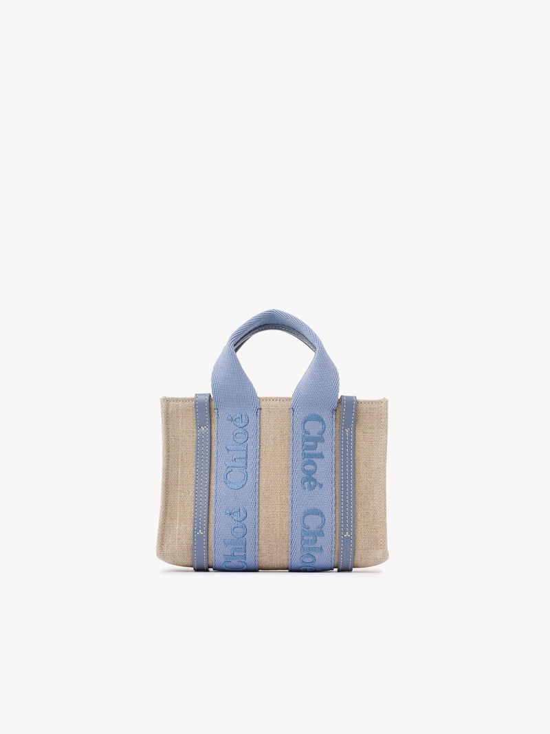 MINI WOODY TOTE BAG IN LINEN 4