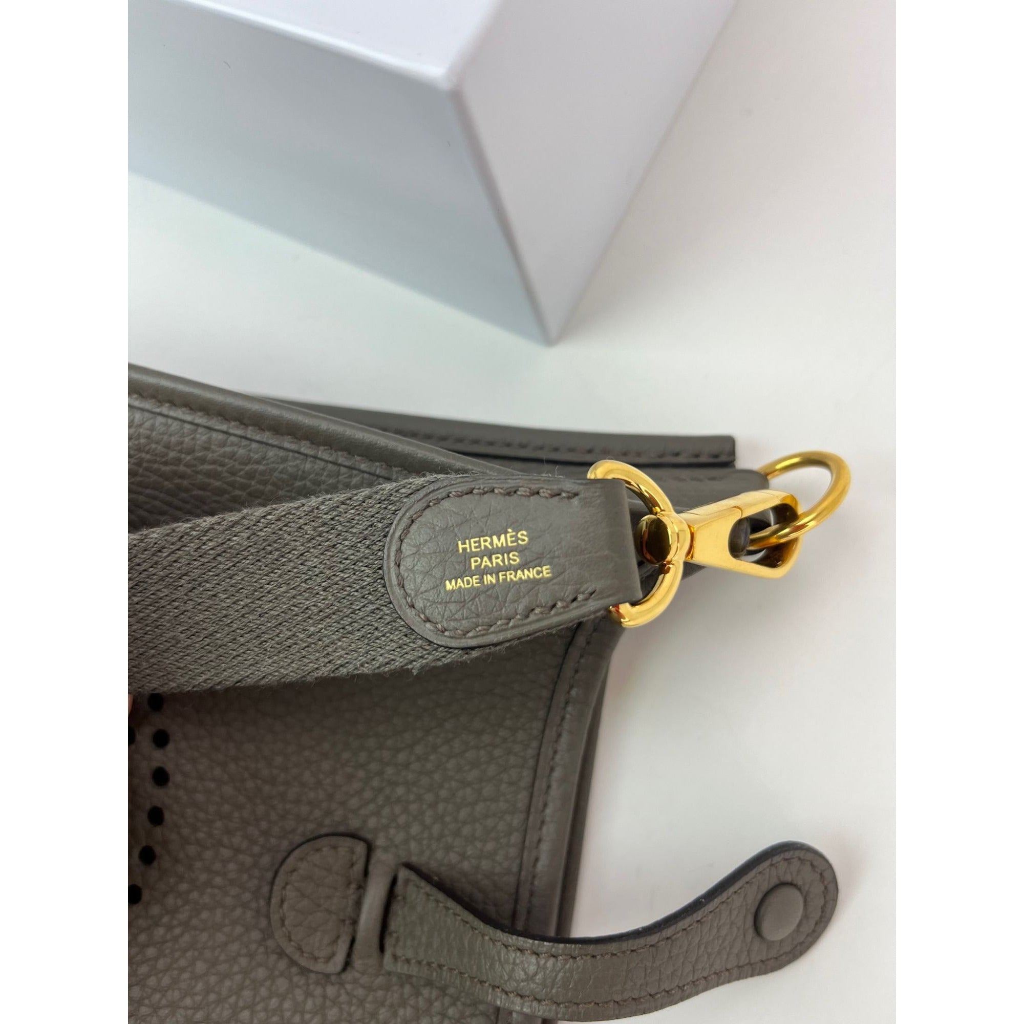 Hermes Taurillon Clemence Evelyne TPM Etoupe Crossbody Bag - 5