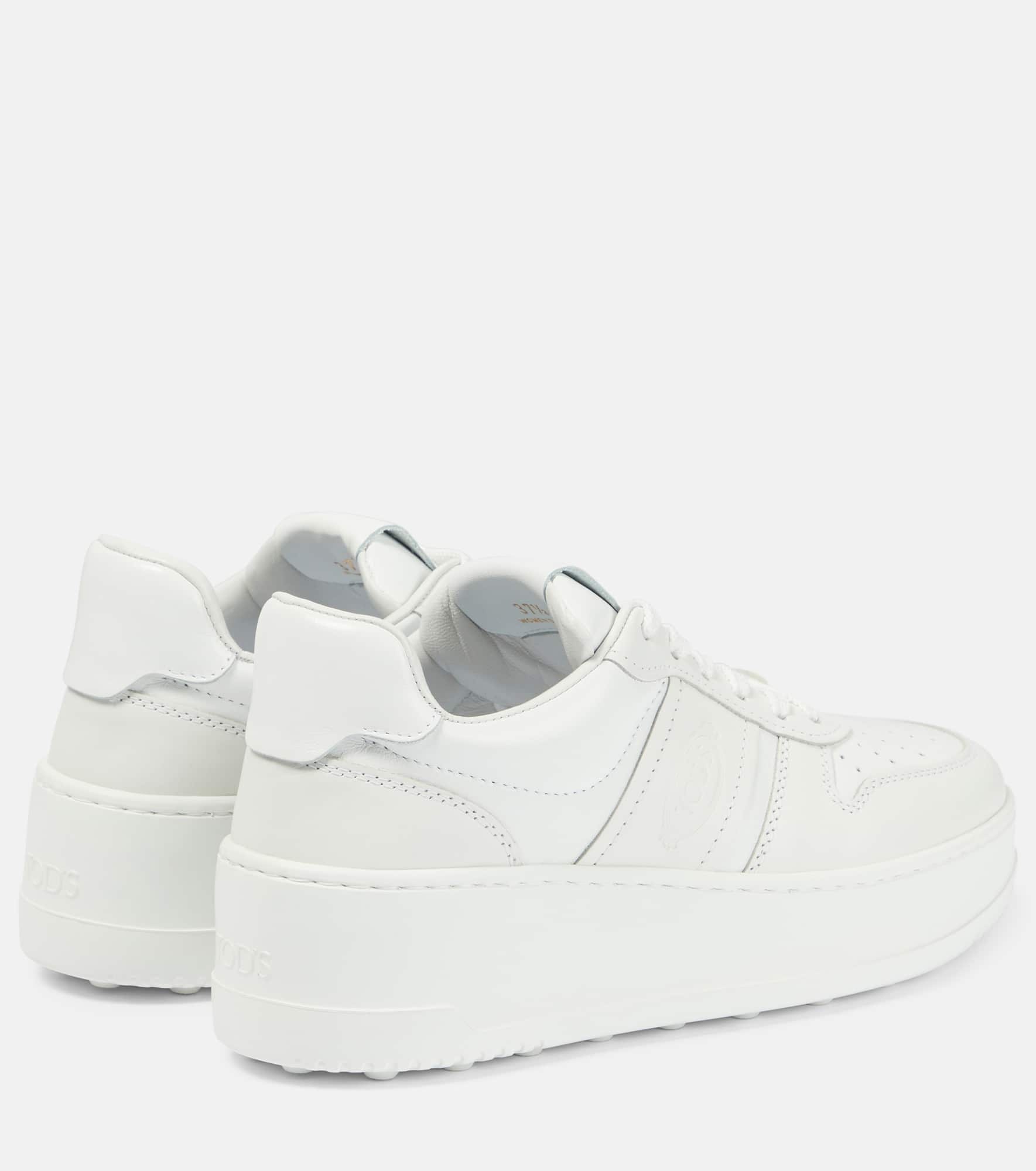 Leather platform sneakers - 3