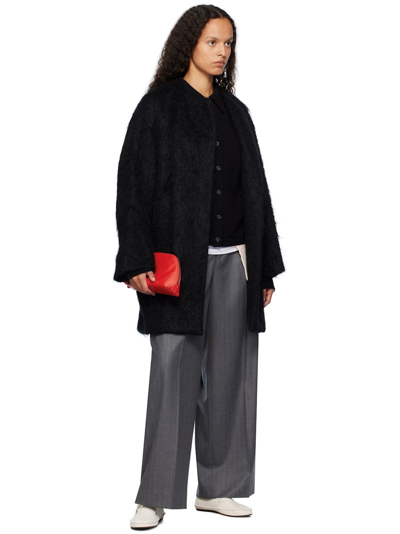 AURALEE Black Brushed Mohair Shaggy Coat outlook