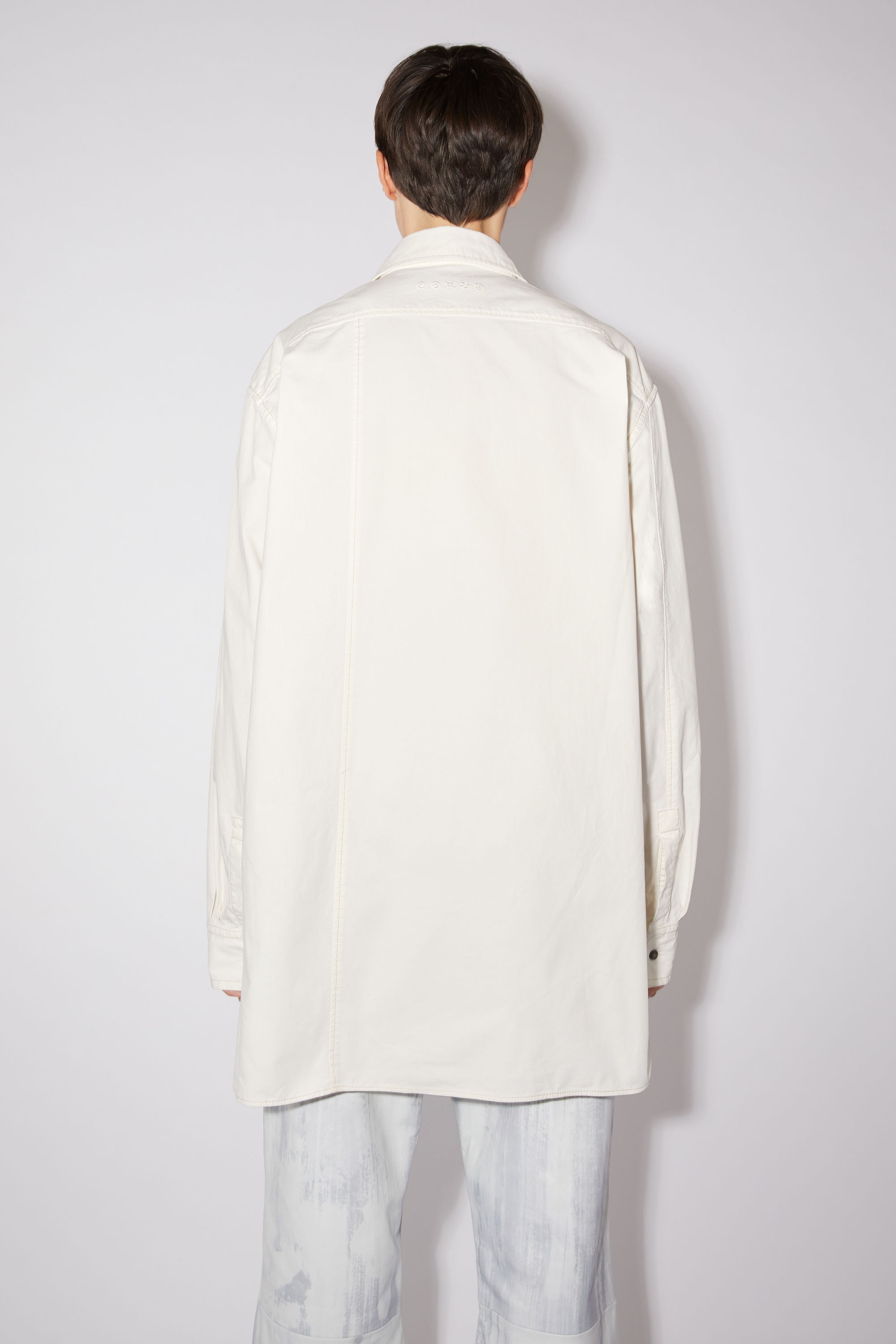 Denim button-up shirt - Ecru beige - 4