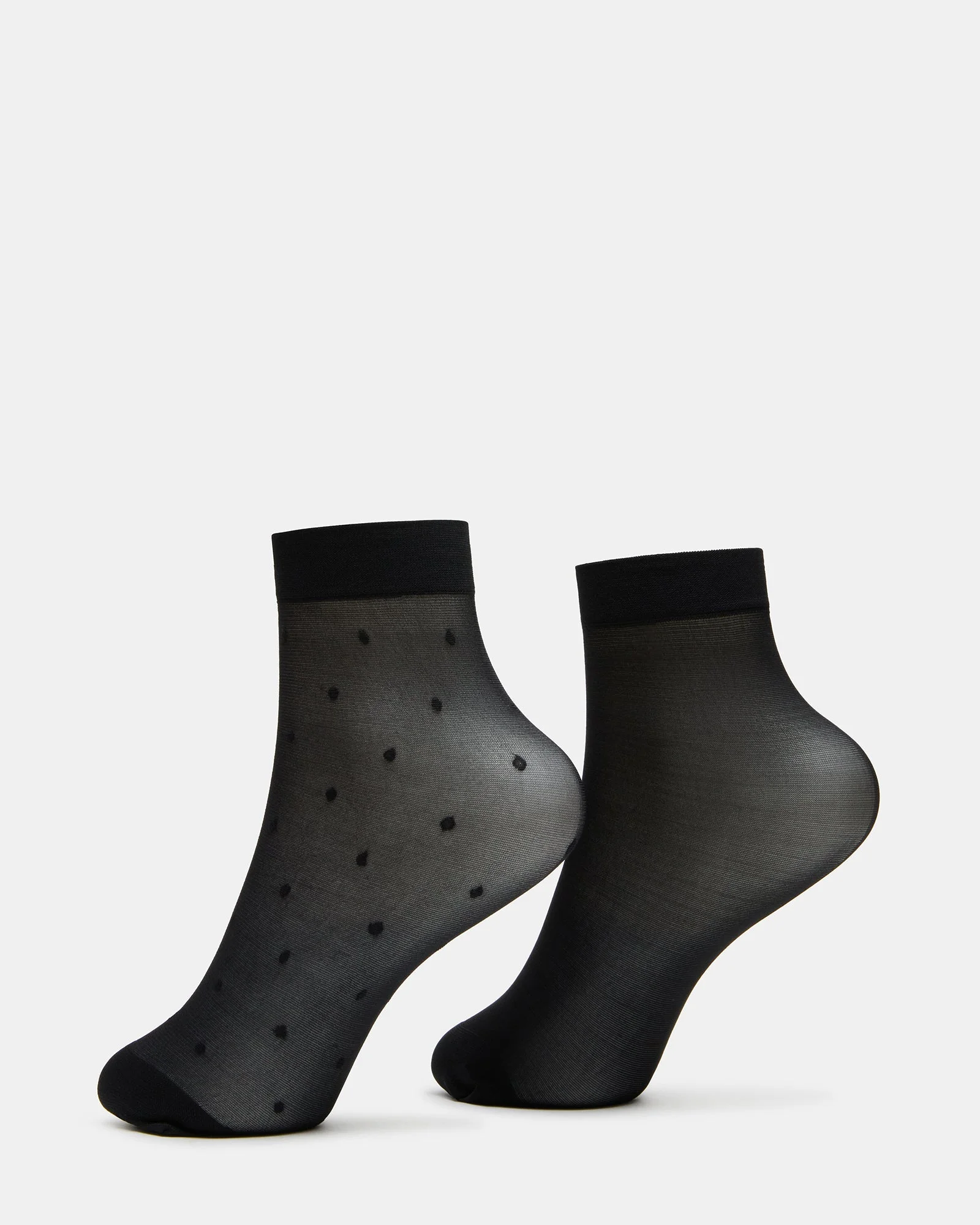3 PACK DITSY DOT SHEER ANKLET BLACK - 1