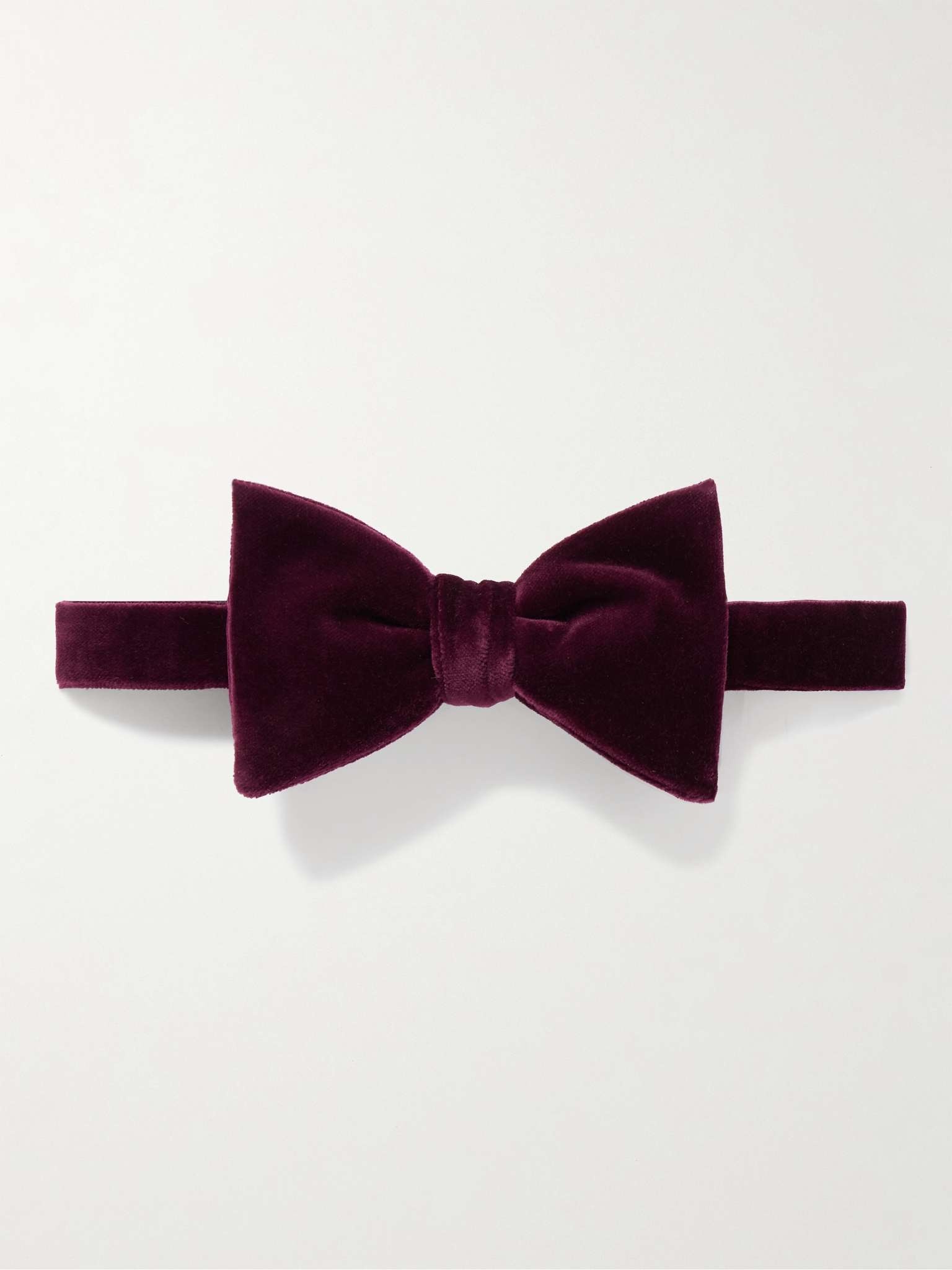 Pre-Tied Cotton-Velvet Bow Tie - 1