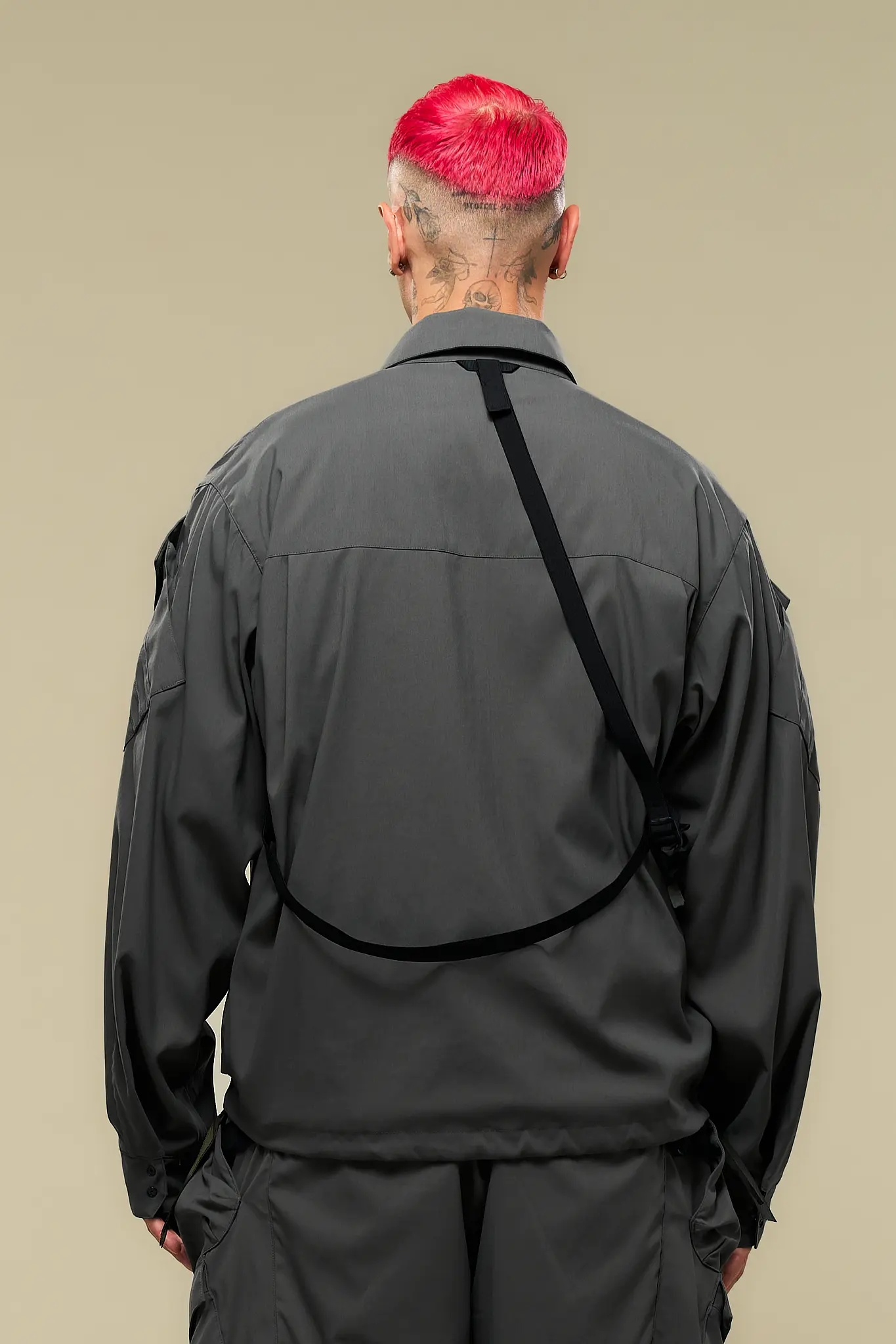 LA12-M Nylon Stretch Shirt Jacket Gray - 6