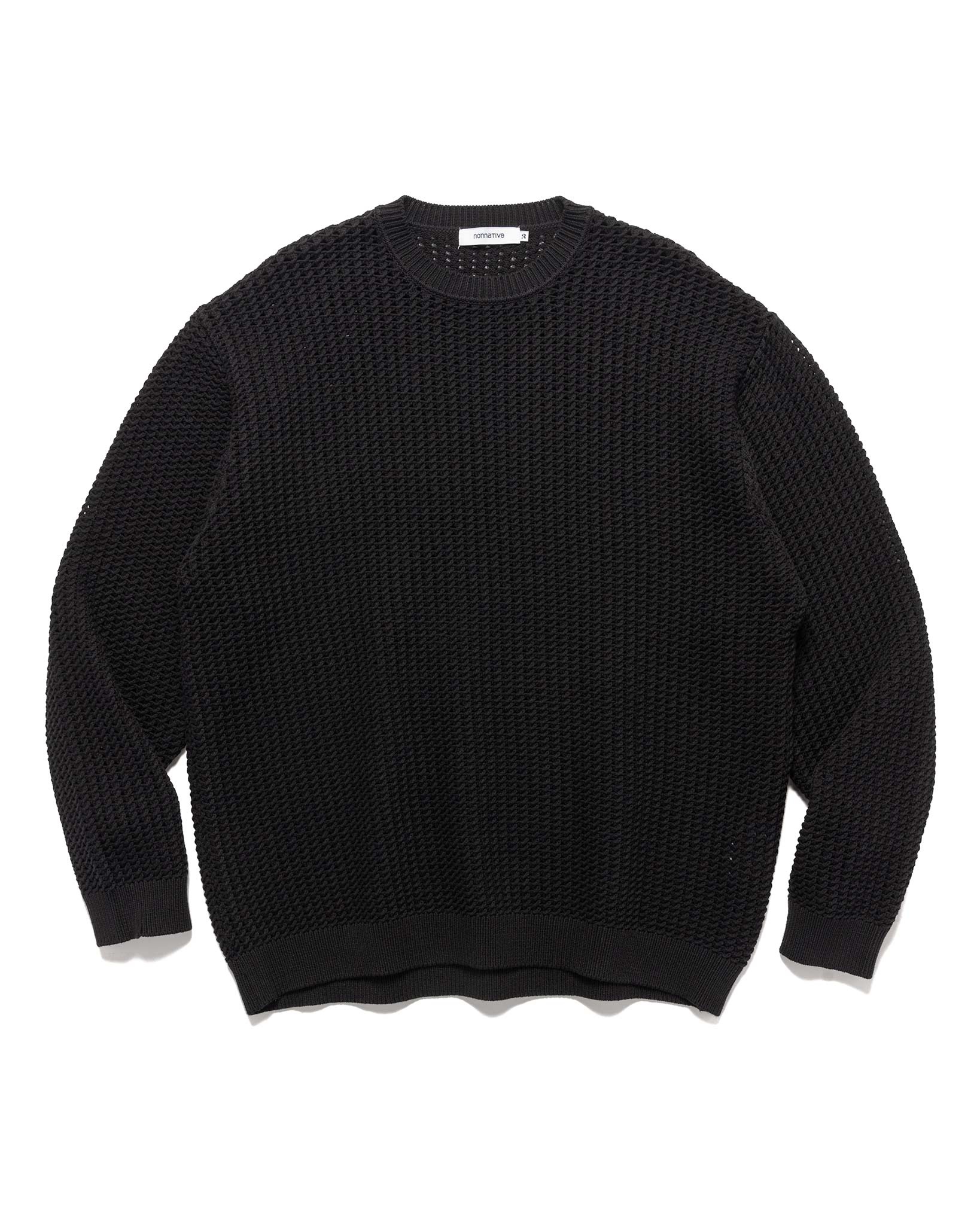 Rancher L/S Sweater C/N Mesh Black - 1