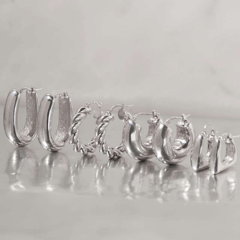 All Angles Silver Hoops 7