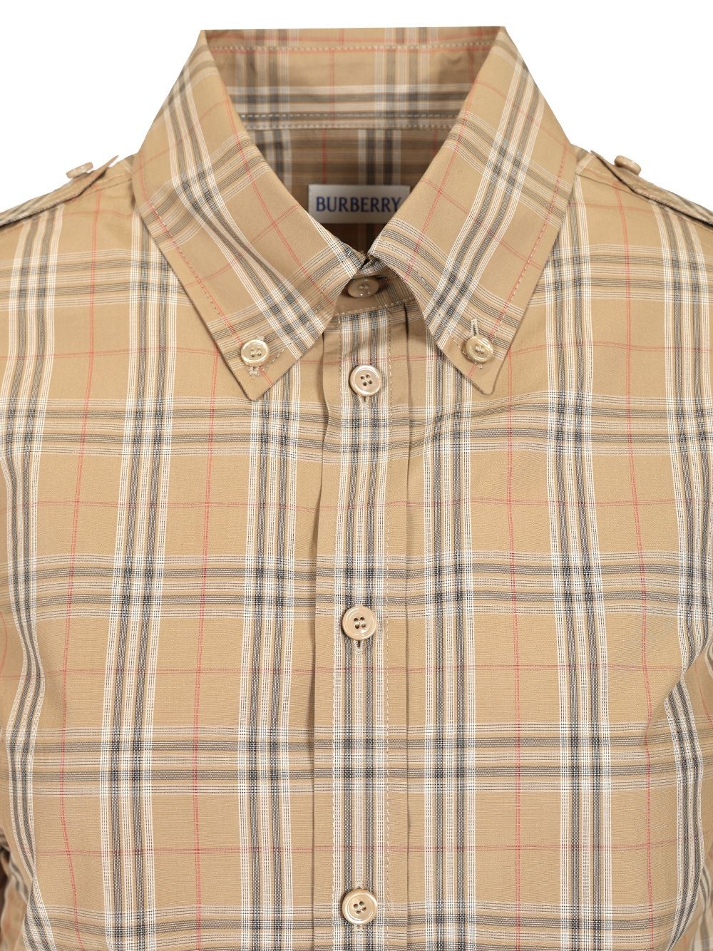 Check Patterned Shirt Shirts Beige - 4