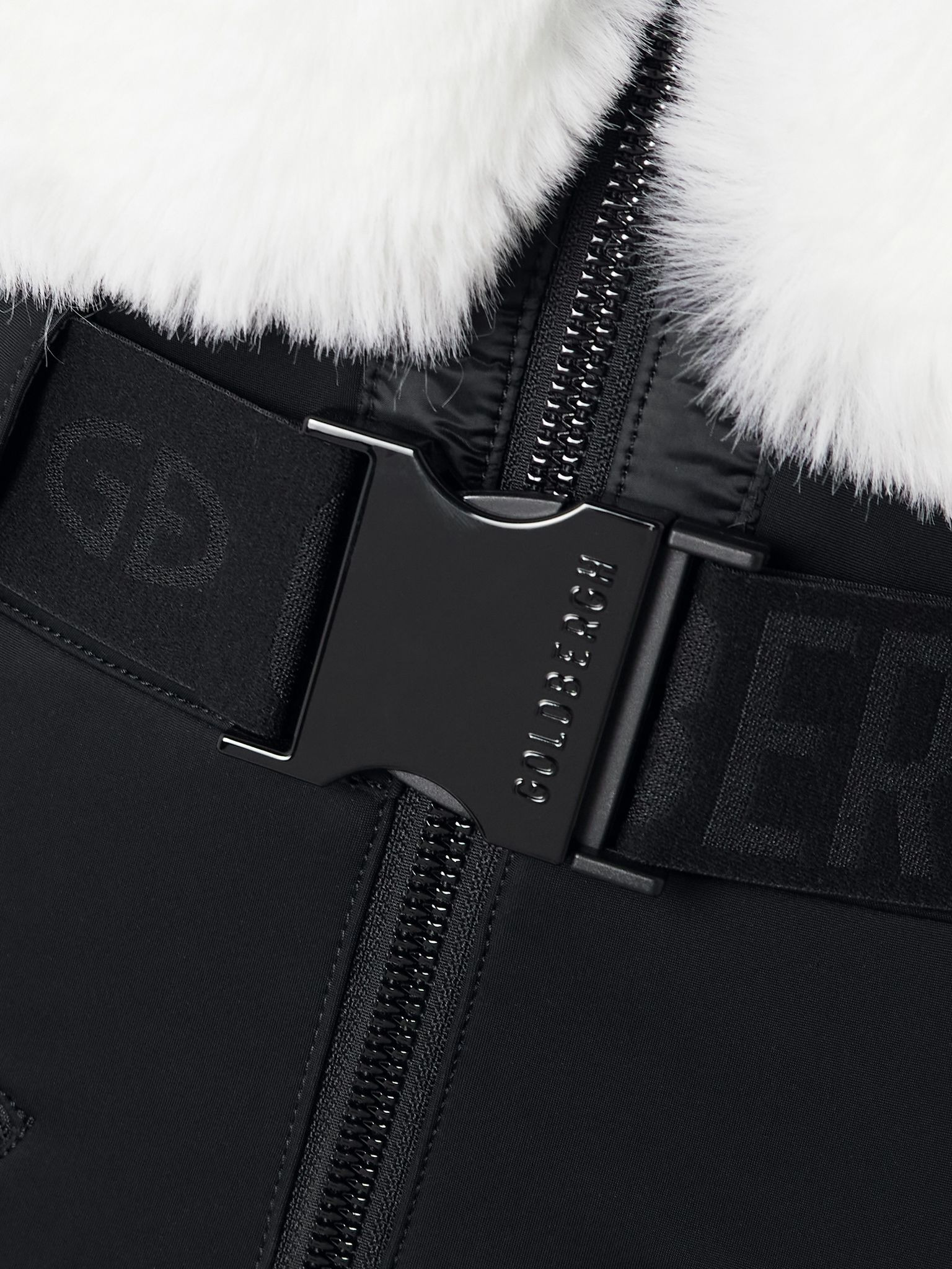 Lieke belted faux fur and stretch-shell ski suit Black - 4