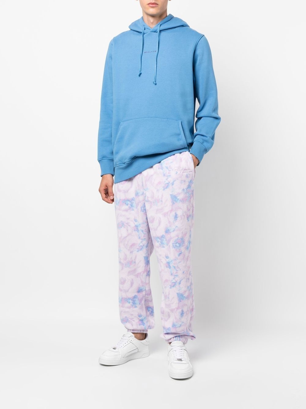 textured floral-print track pants - 2