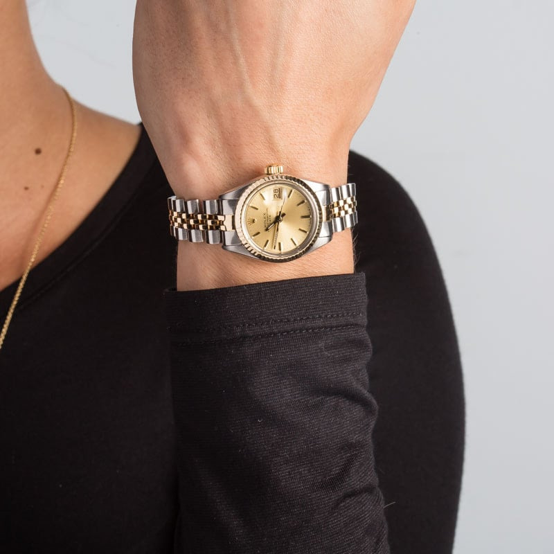 Used Rolex Lady Date 6917 Champagne Dial - 5