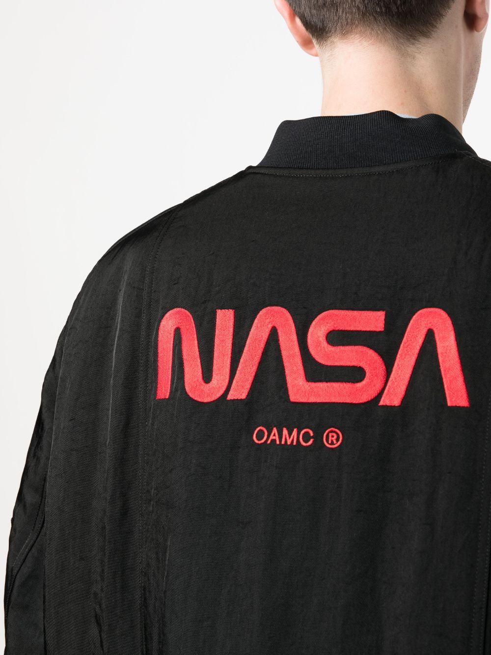logo-patch cotton bomber jacket - 5