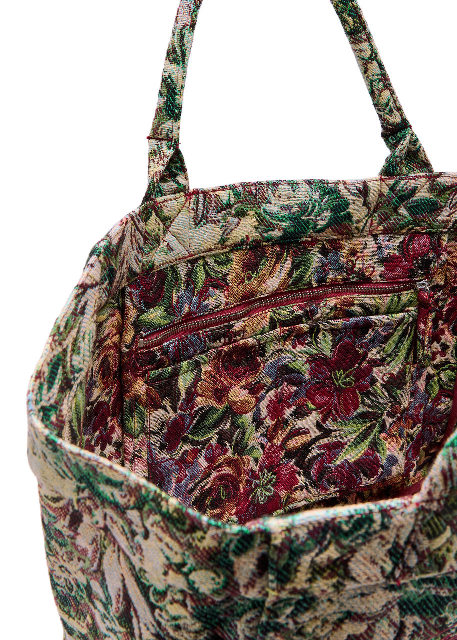 Ganni Jadeite Xxl Reversible Tapestry Shopper Tote bag - 4