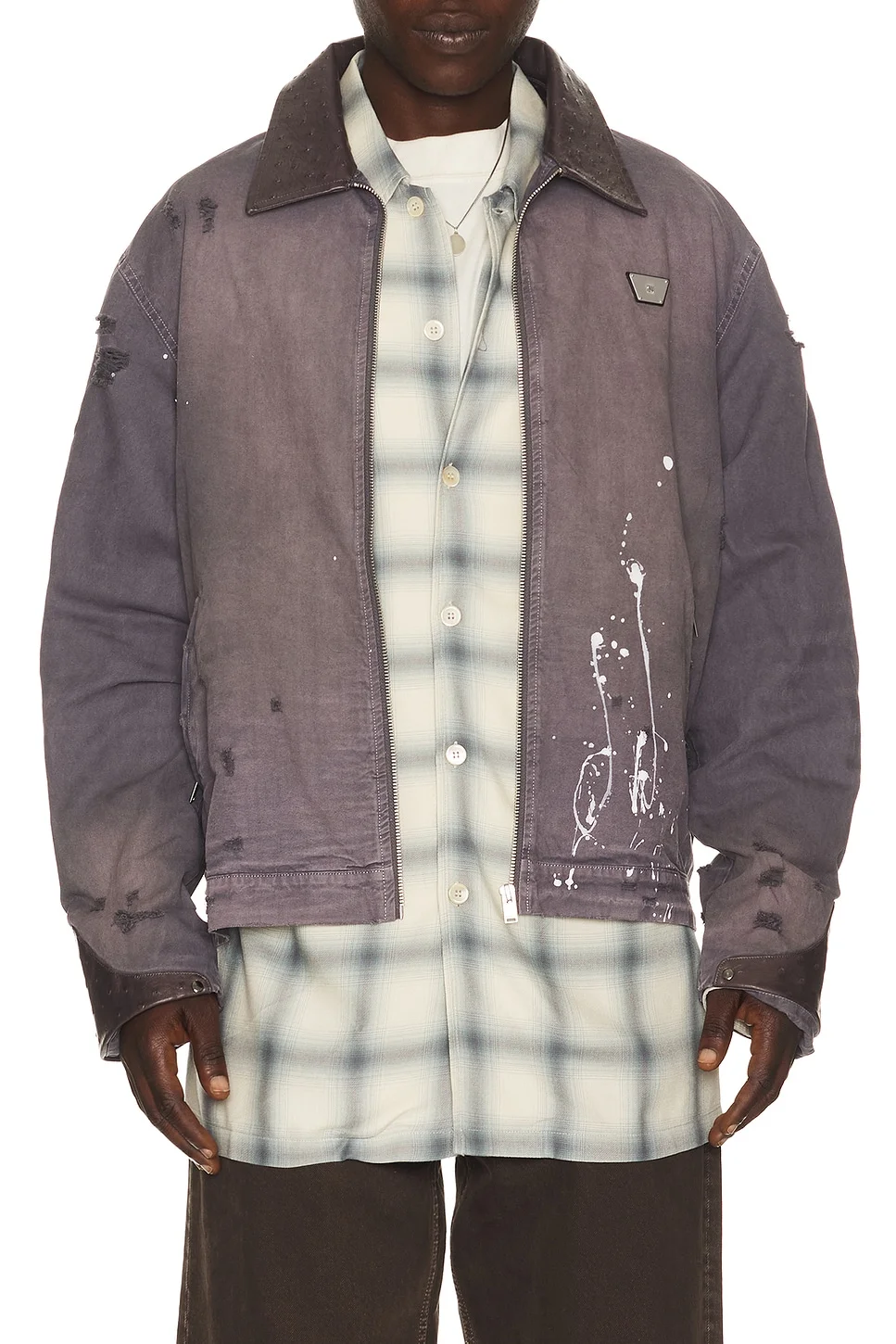 1997 Paint Splatter Canvas Work Jacket - 1