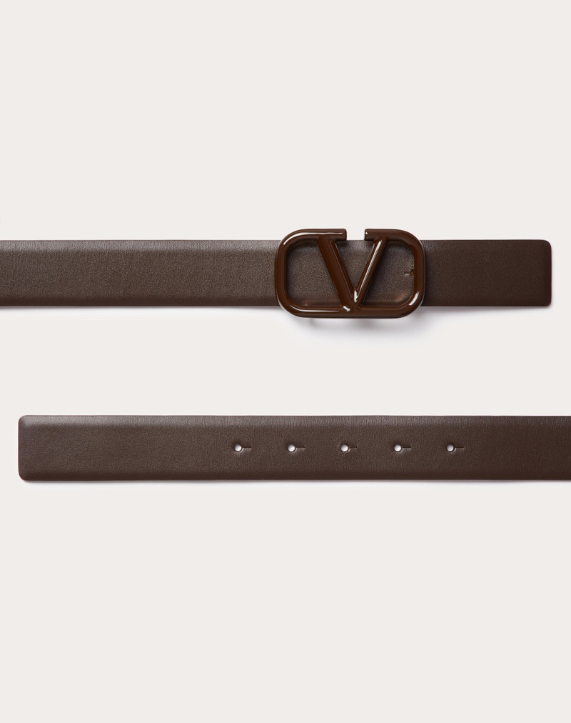 VLOGO SIGNATURE BELT IN SHINY CALFSKIN 30MM 3