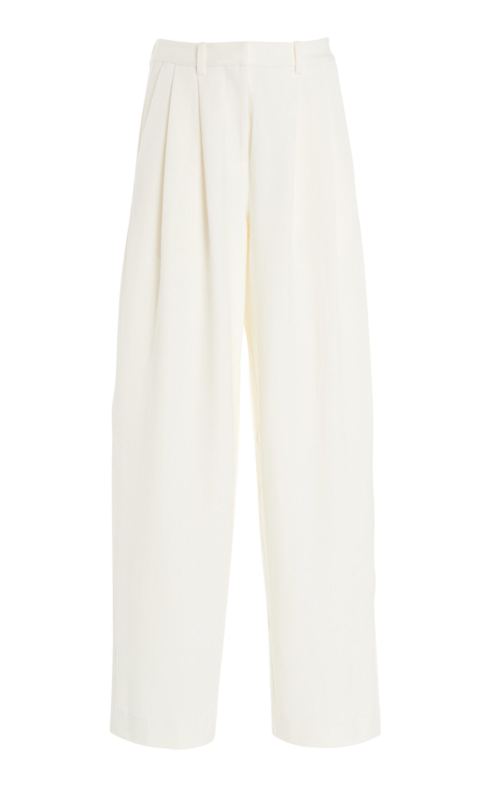 Eleanor Pleated Wide-Leg Pants ivory - 1