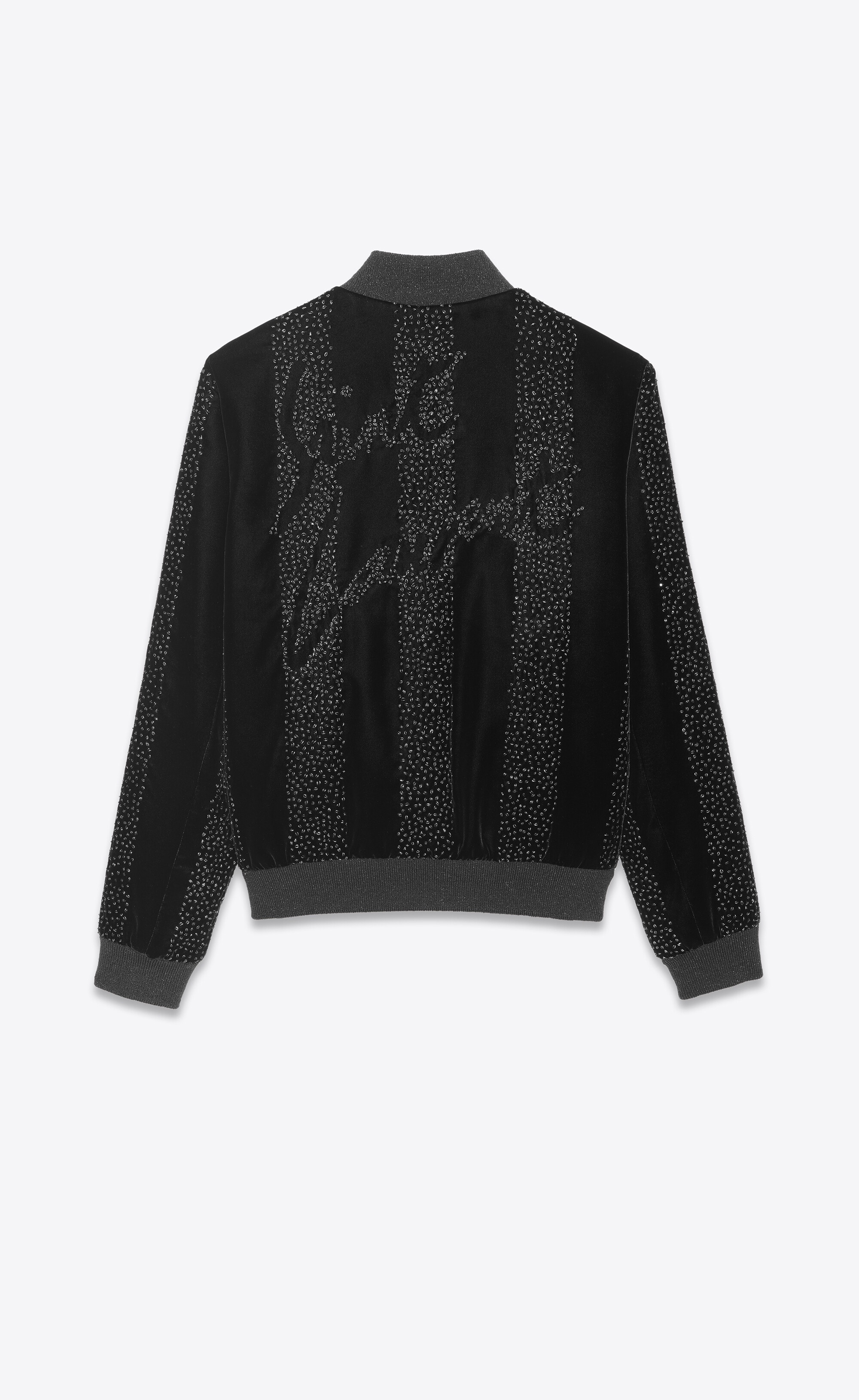 saint laurent teddy jacket in embroidered velvet - 2