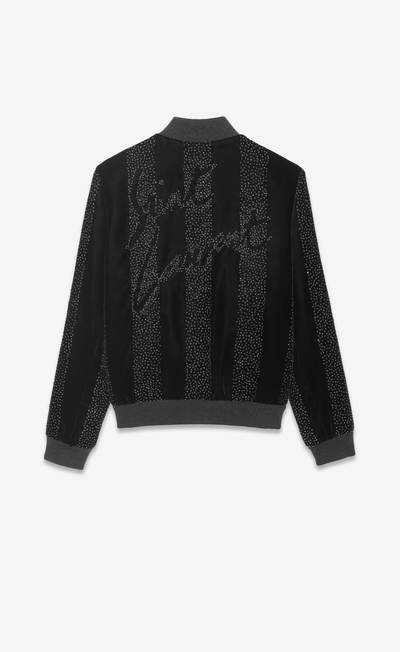 SAINT LAURENT saint laurent teddy jacket in embroidered velvet outlook