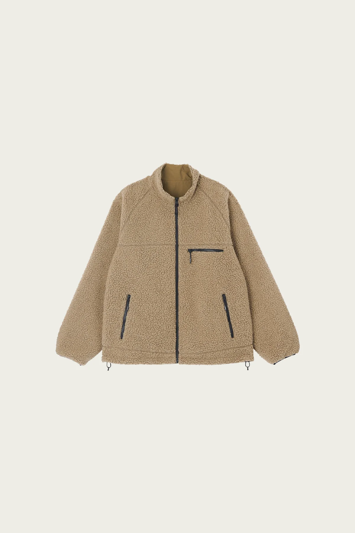 Reversible Sherpa Jacket - Beige/Tan - 1