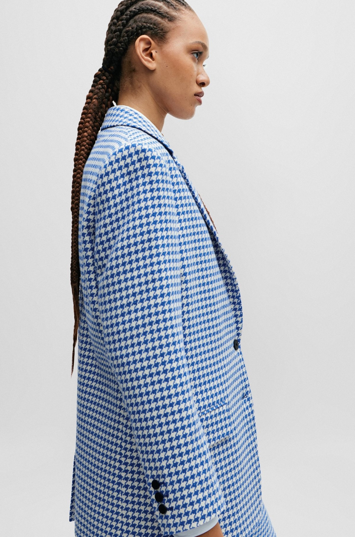 OVERSIZE-FIT JACKET IN A HOUNDSTOOTH COTTON BLEND - 6