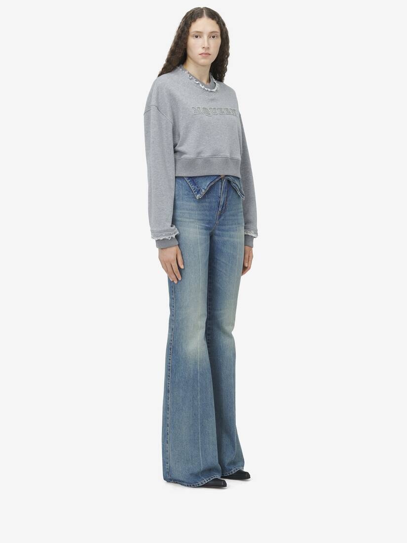 McQueen Logo Cropped Sweatshirt - 4