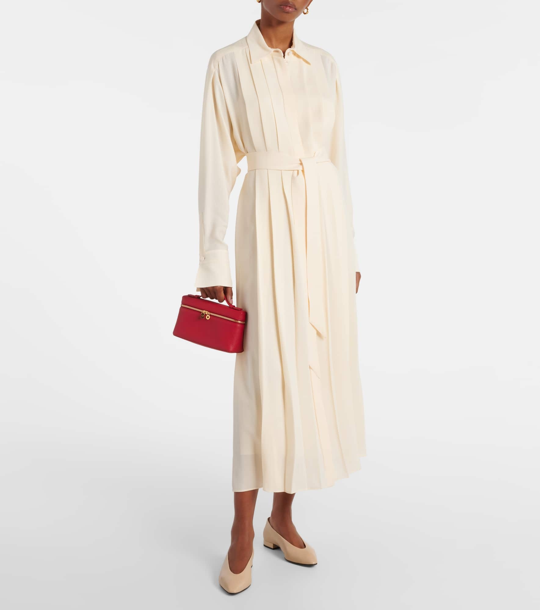 Lorely pleated georgette midi dress - 2