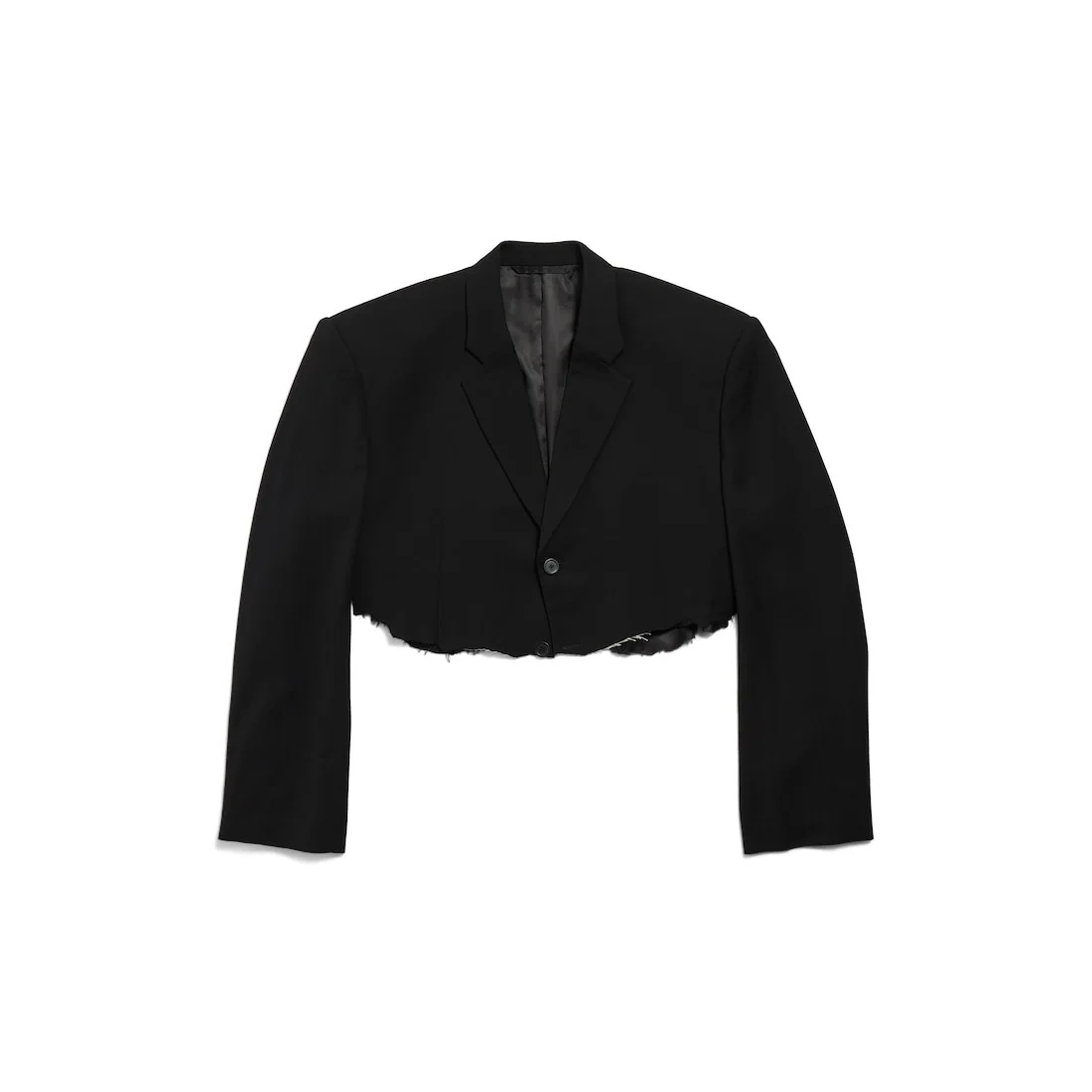 Women's Cut Off Single Breasted Jacket in Black - 1