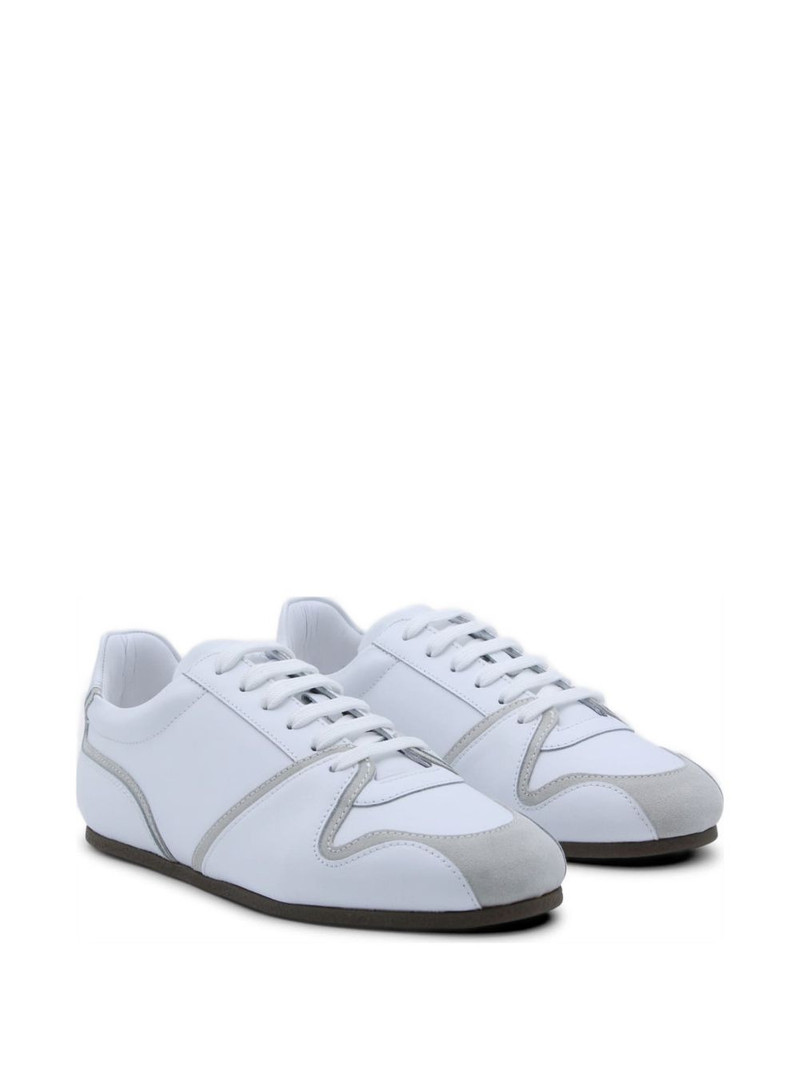 Moschino lace-up panelled sneakers outlook