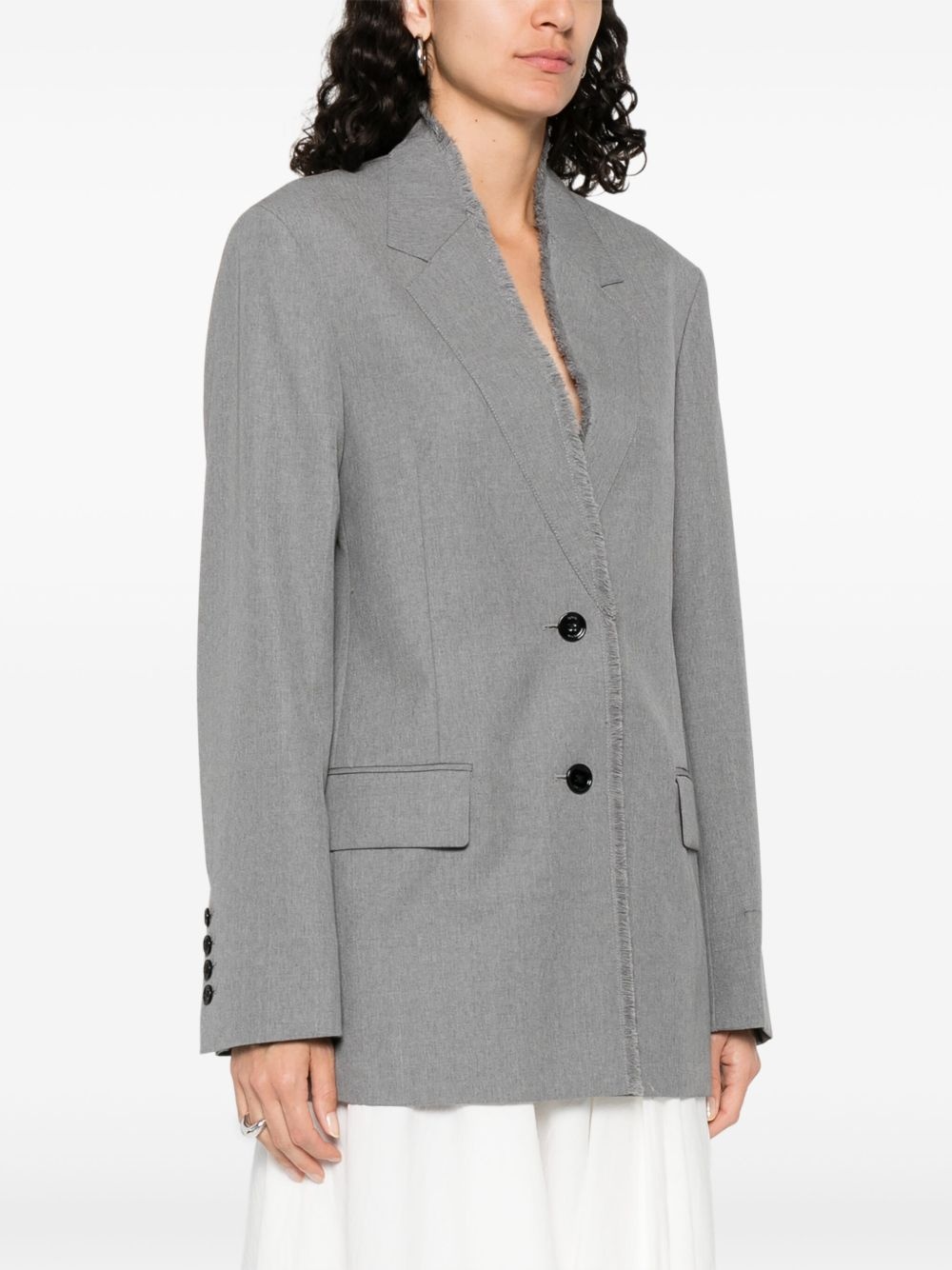 wool single-breasted blazer - 3