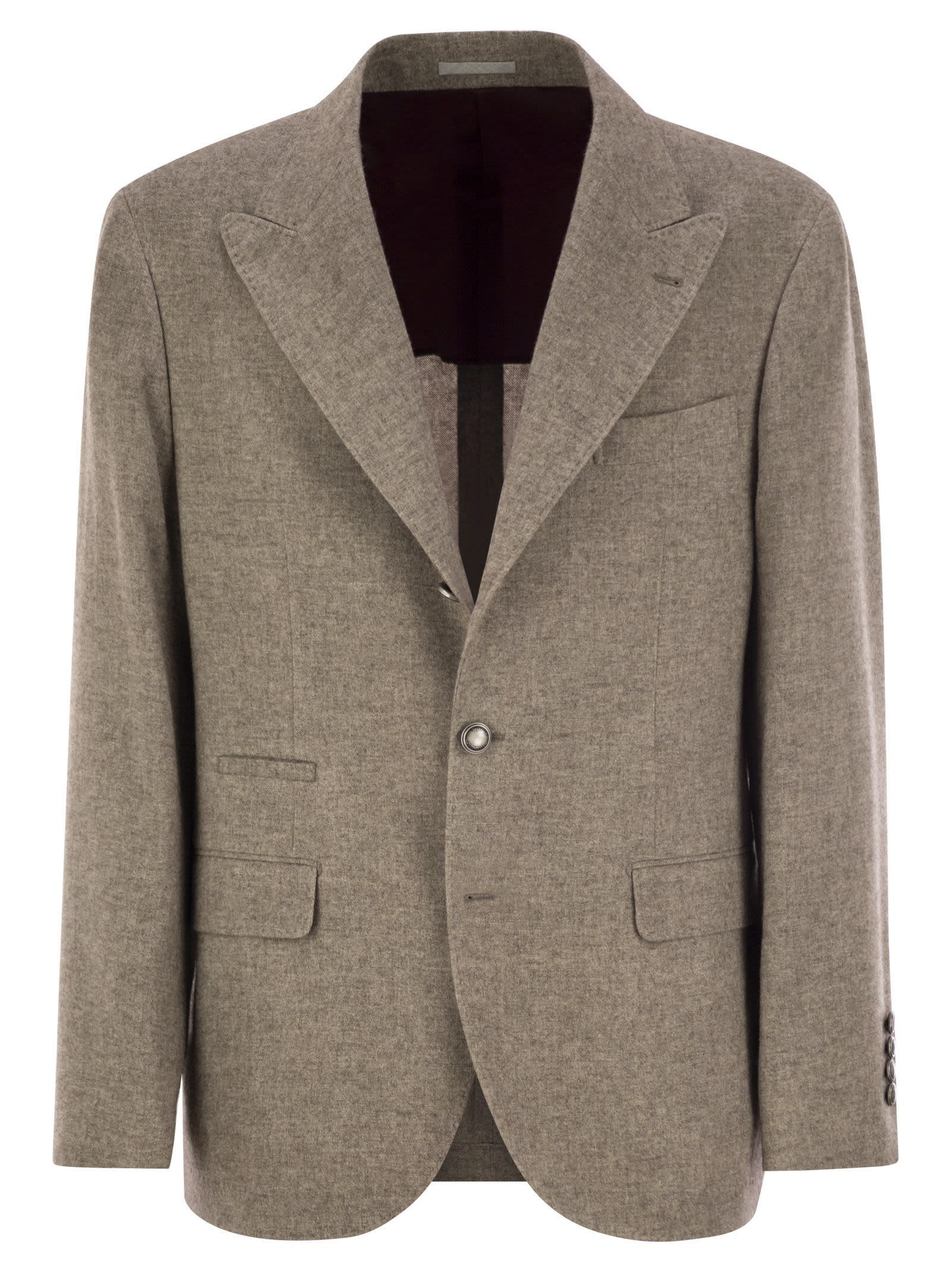 Brunello Cucinelli Men Deconstructed Jacket In Yack - 1