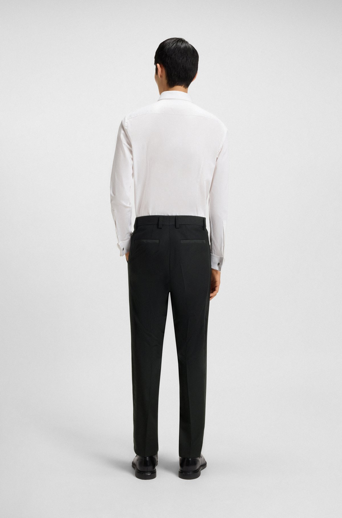 SLIM-FIT TUXEDO TROUSERS IN STRETCH JACQUARD - 4