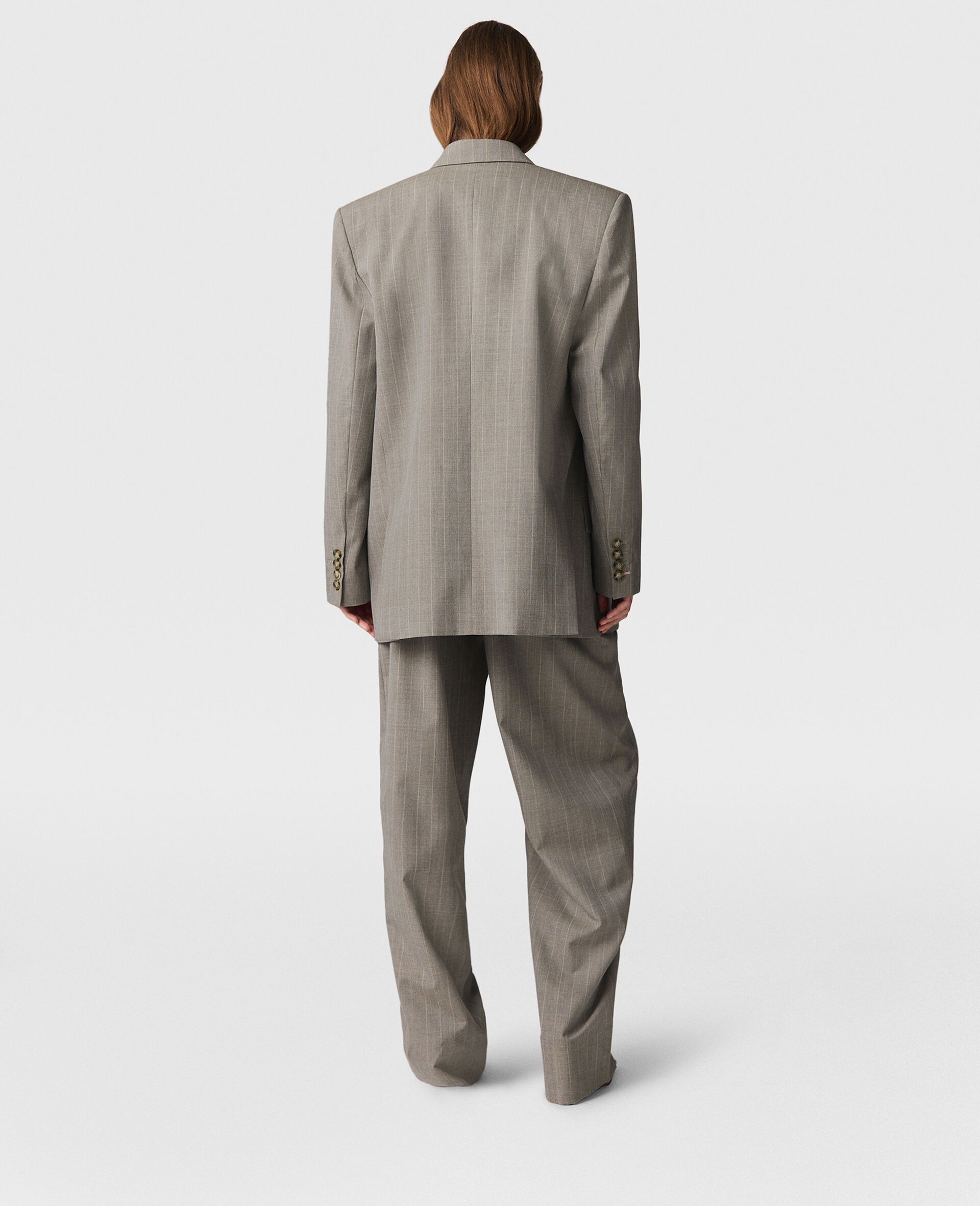 Slouchy Paneled Pinstripe Pants - 5