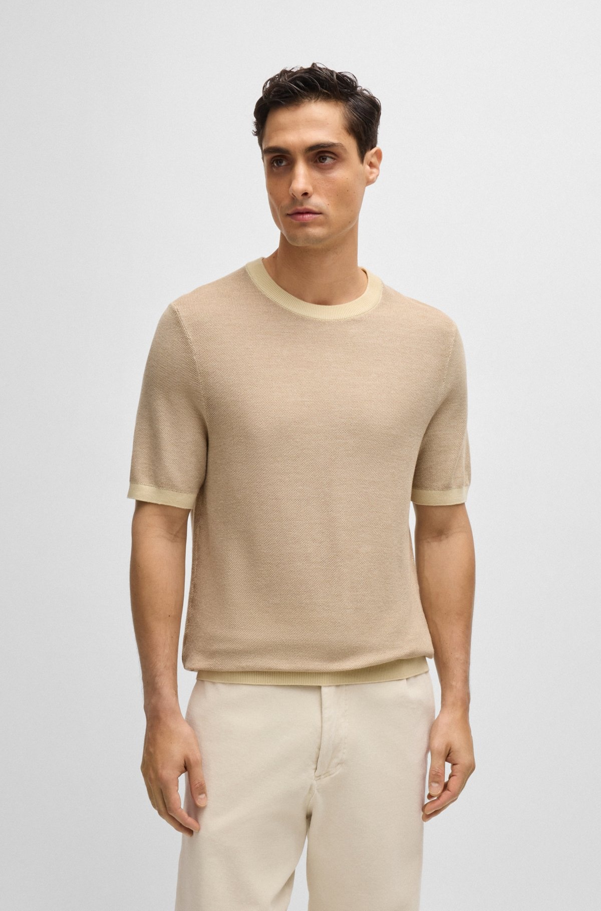 SHORT-SLEEVED SWEATER WITH MICRO STRUCTURE - 2