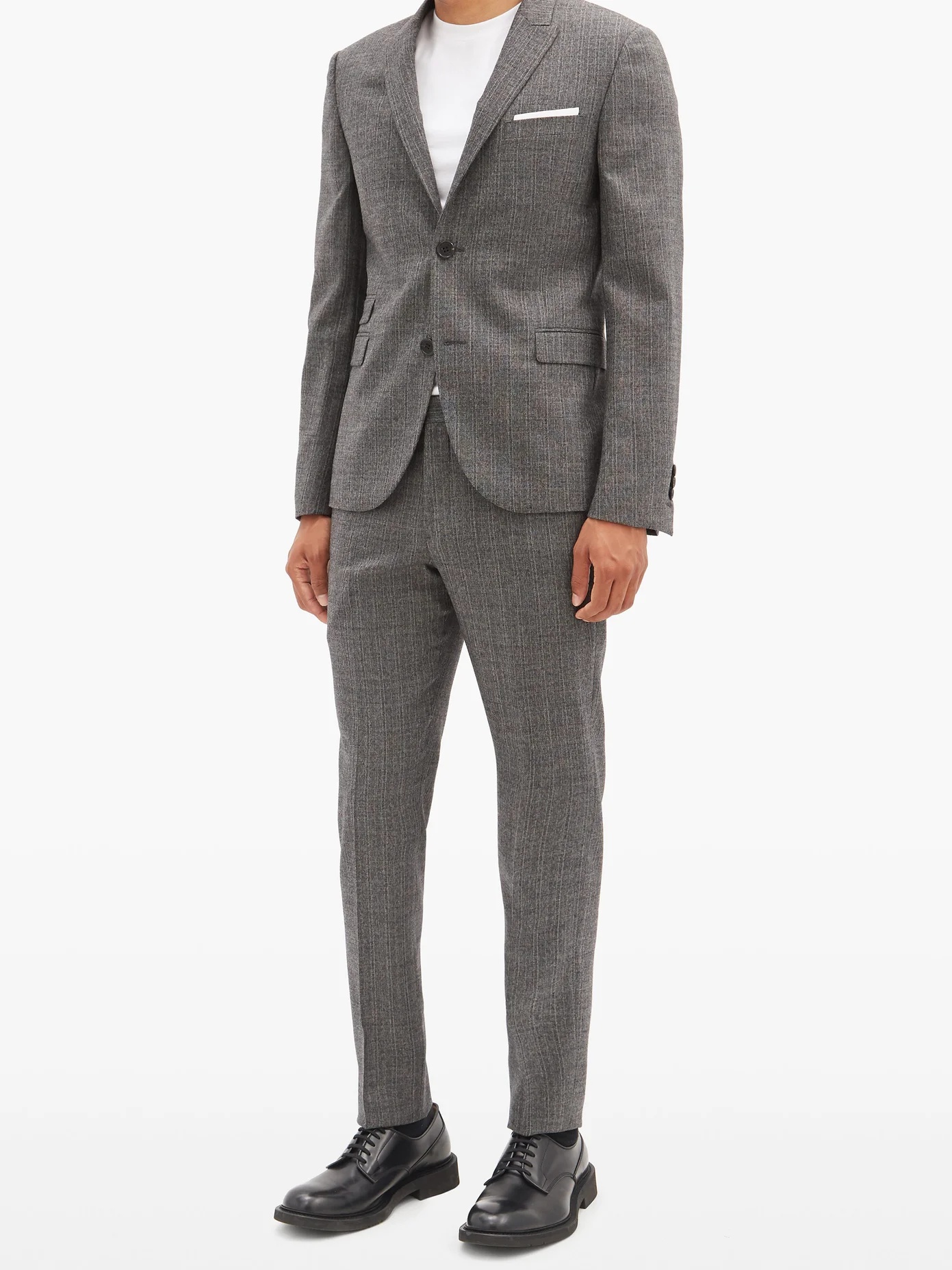 Slim-fit two-piece wool-fresco suit - 2