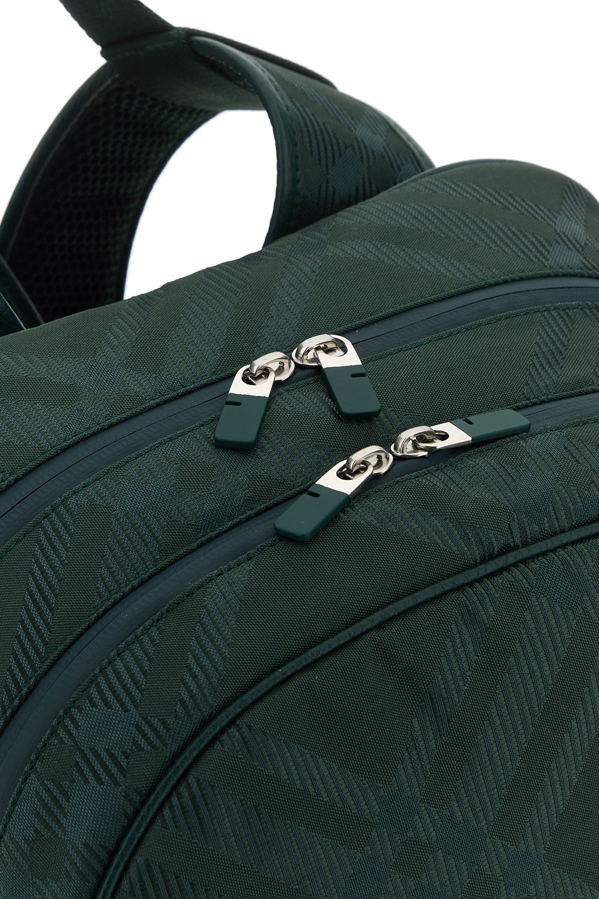 Bottle green nylon blend Check backpack - 4